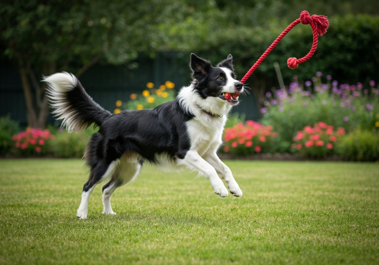Adult Border Collie in daily life