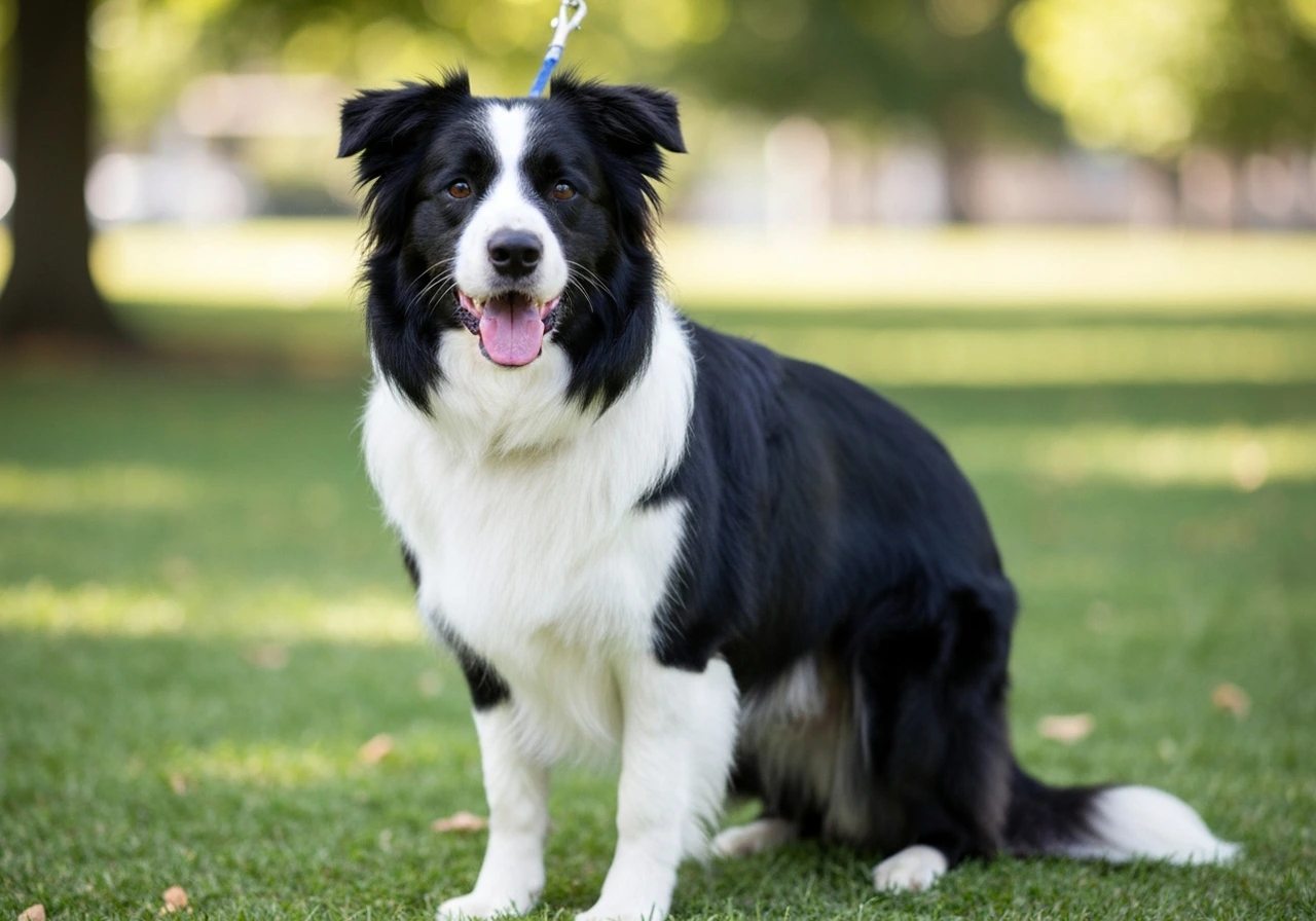 Border Collie being groomed