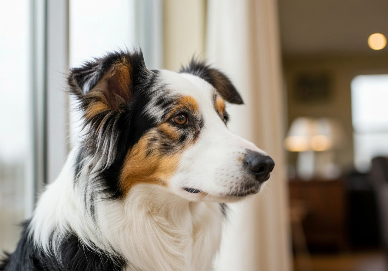 Border Collie relaxing at home