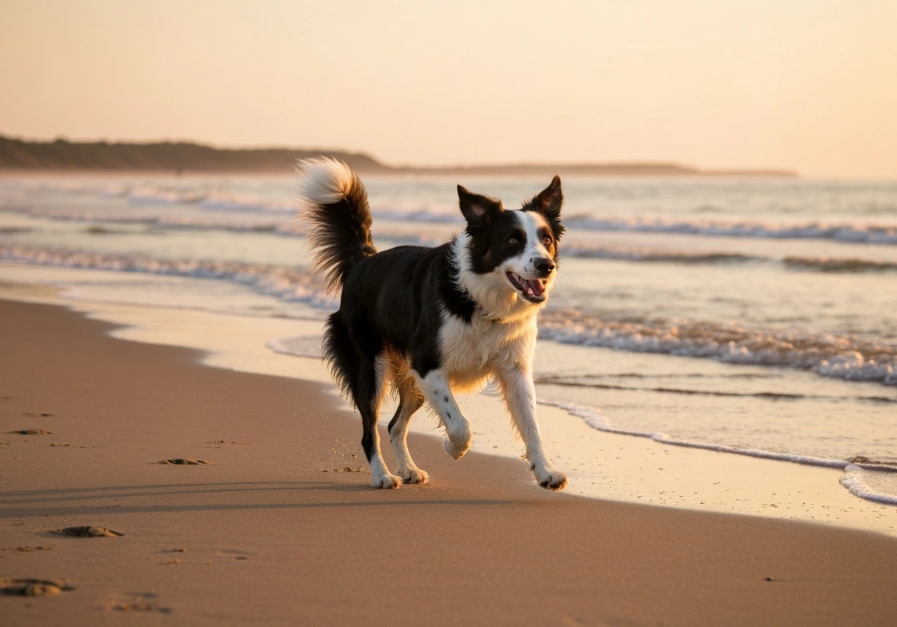 Border Collie practicing recall outdoors