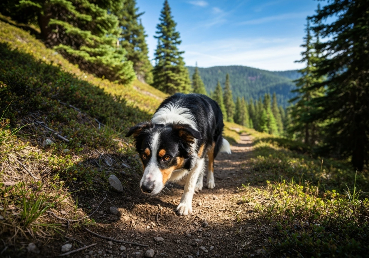 Border Collie enjoying outdoors