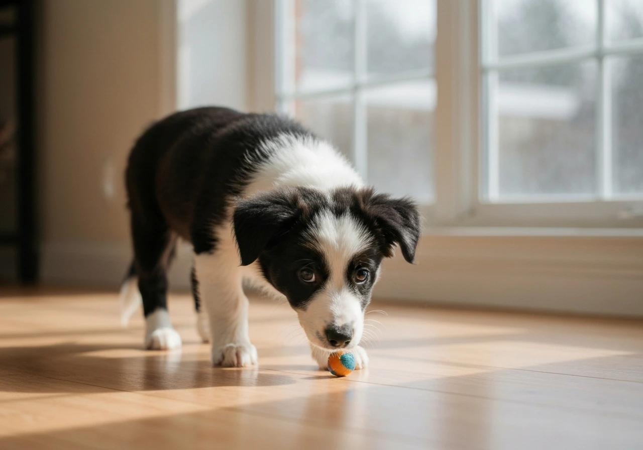 Border Collie puppy growing up