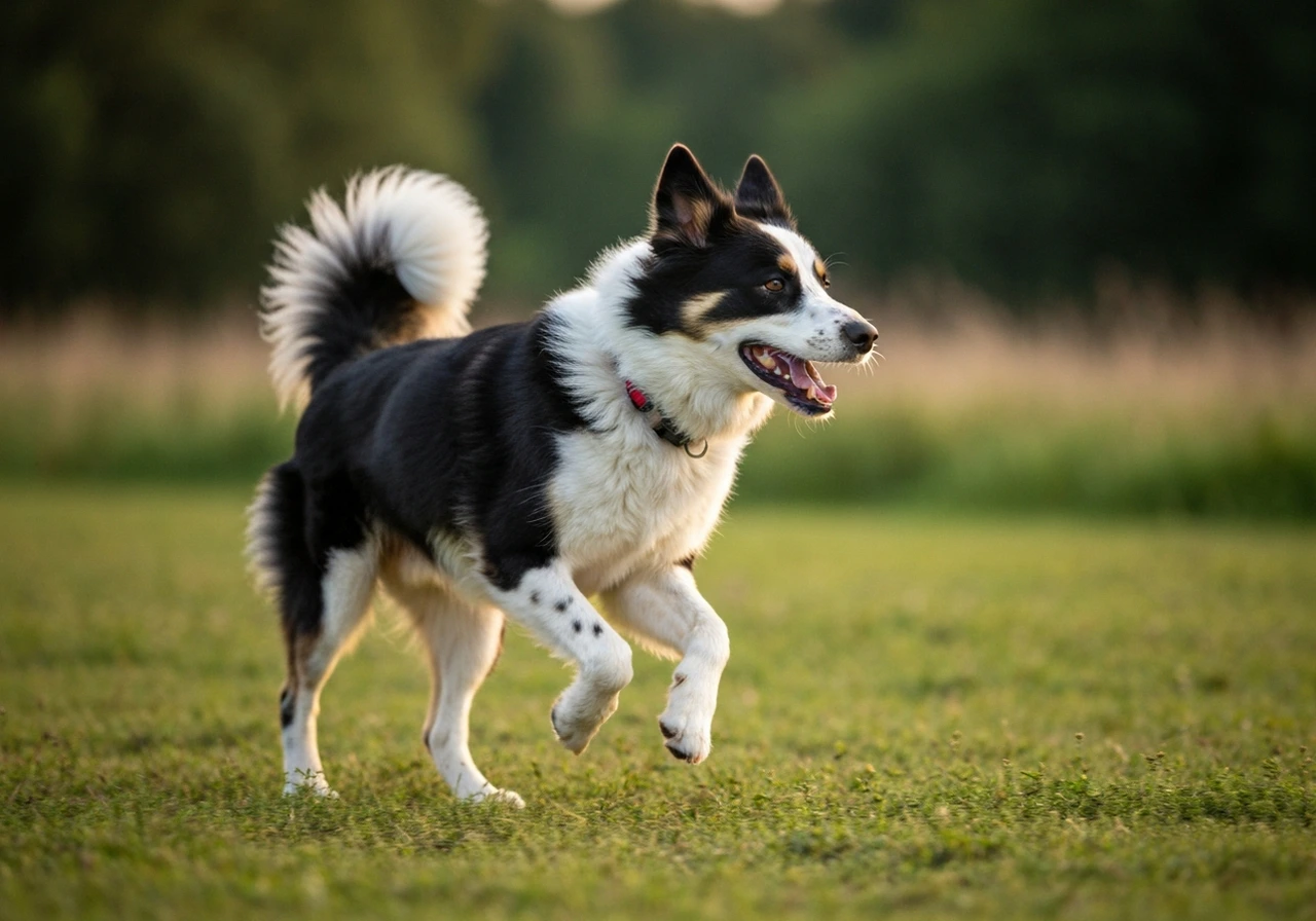 Adult Collie running confidently